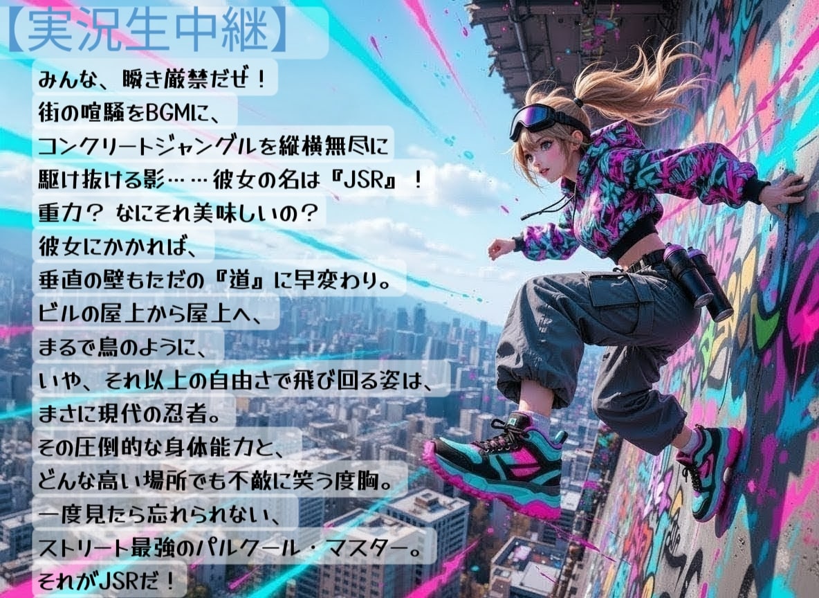 【実況生中継】パルクールの達人『JSR』 | の人気AIイラスト・グラビア