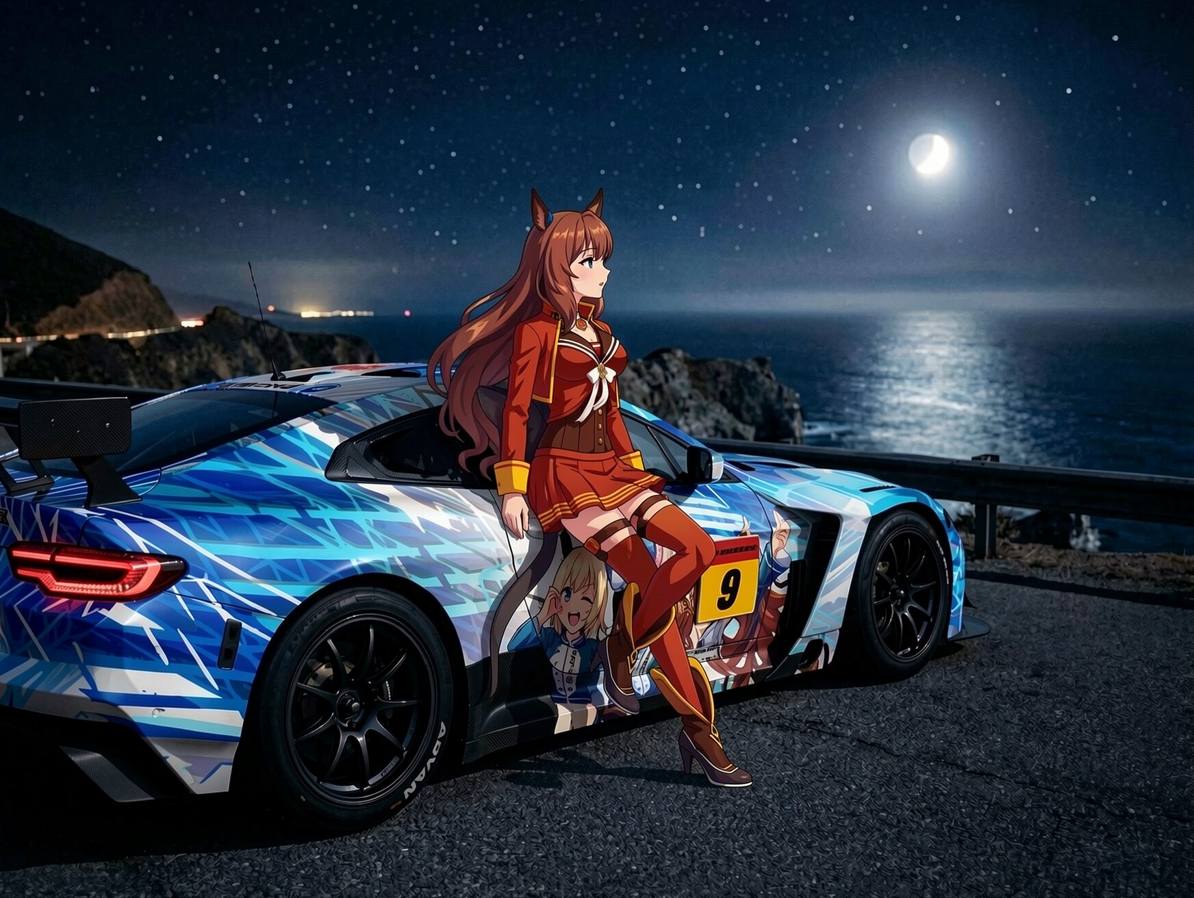 夜の海辺
