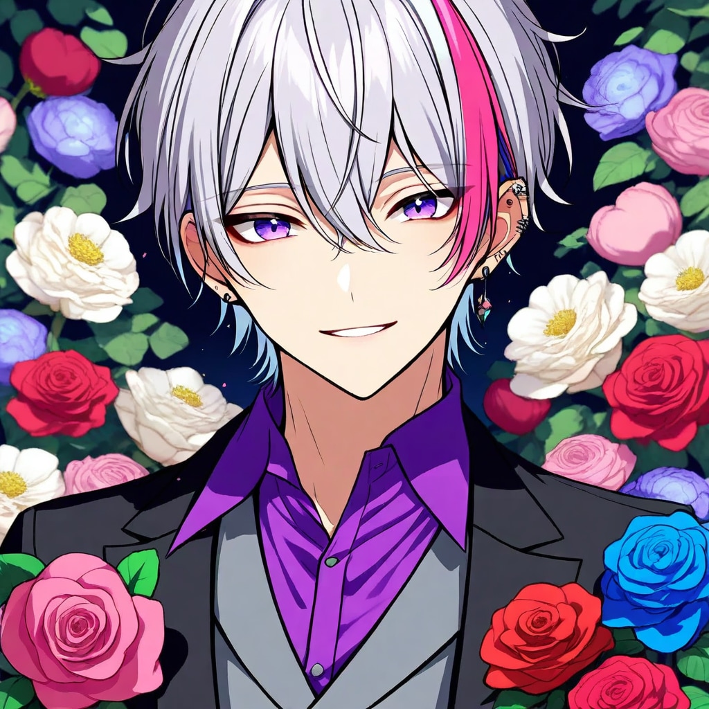 薔薇とホスト君 | の人気AIイラスト・グラビア