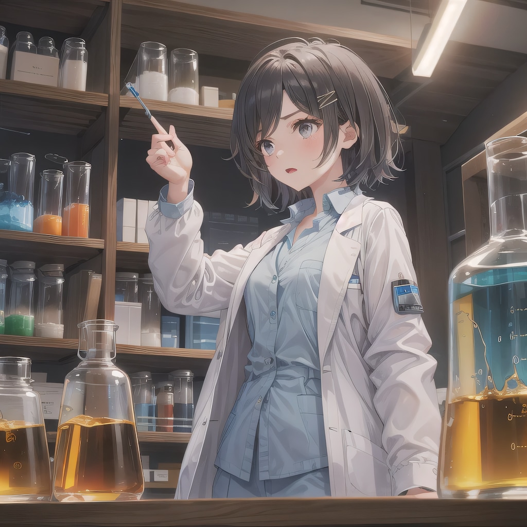 黒髪ボブで白衣の少女１２