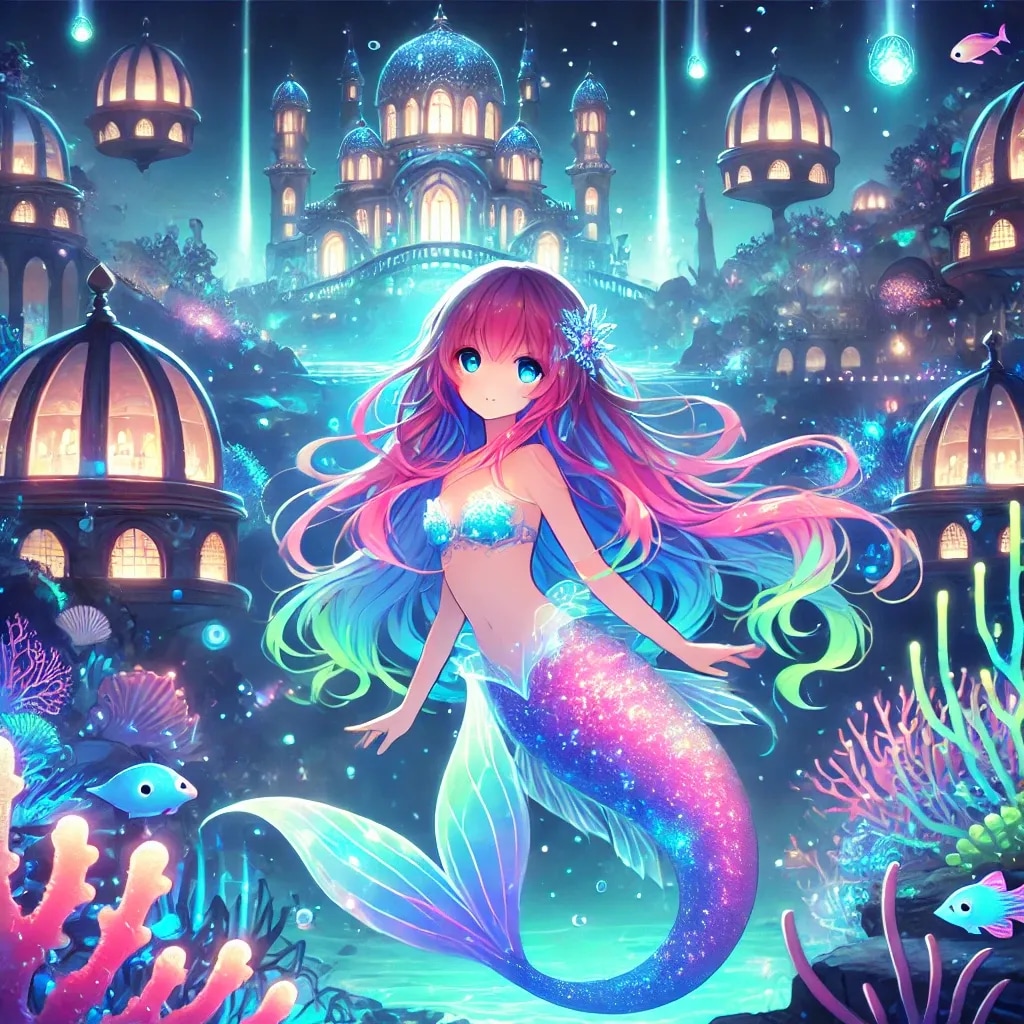 発光の人魚少女_Dalle