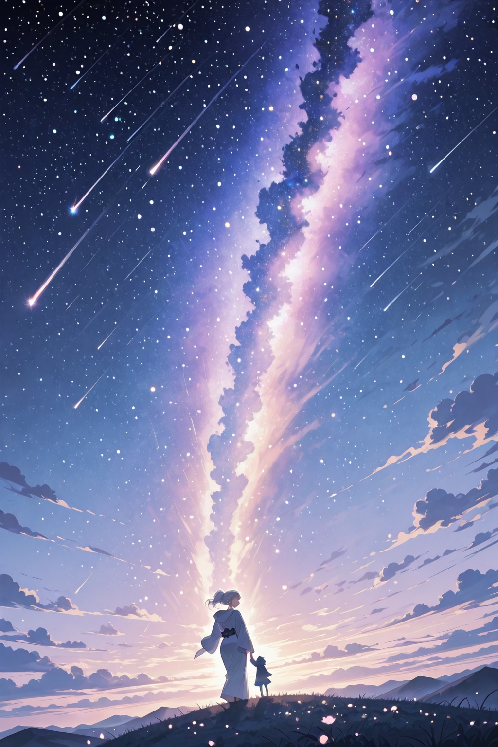 夜空とふたつの影