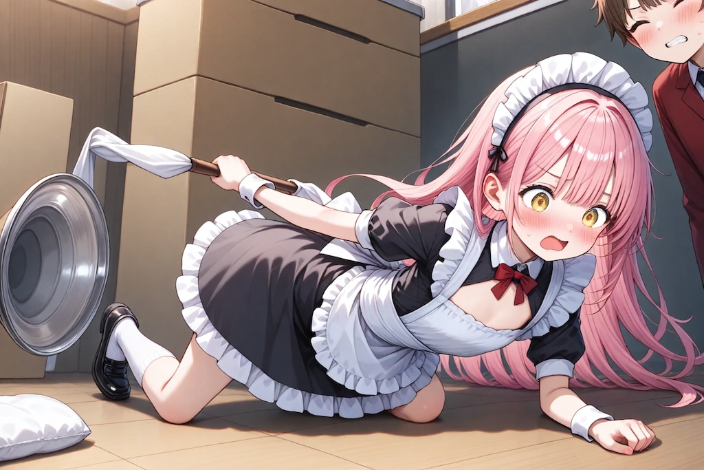 11単語　転倒するメイド