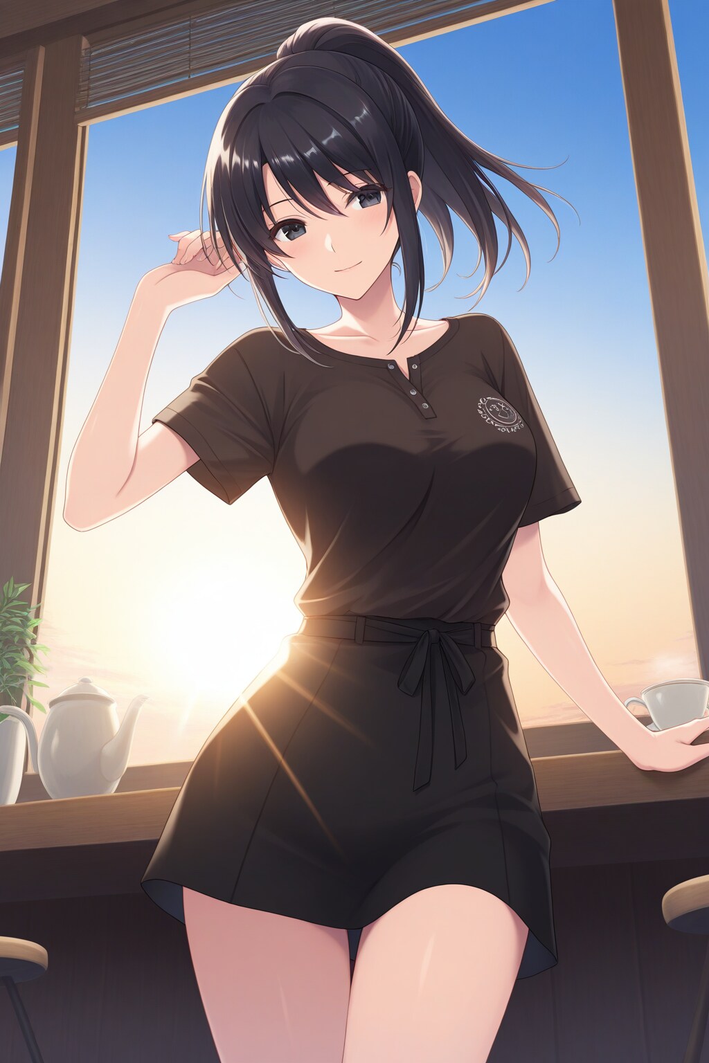 森のコテージに佇む綺麗なお姉さん！