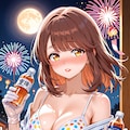 旅館にて。浴衣の心実と花火(ちちぷい版) 7枚目
