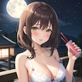 旅館にて。浴衣の心実と花火(ちちぷい版) 4枚目