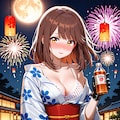 旅館にて。浴衣の心実と花火(ちちぷい版) 6枚目
