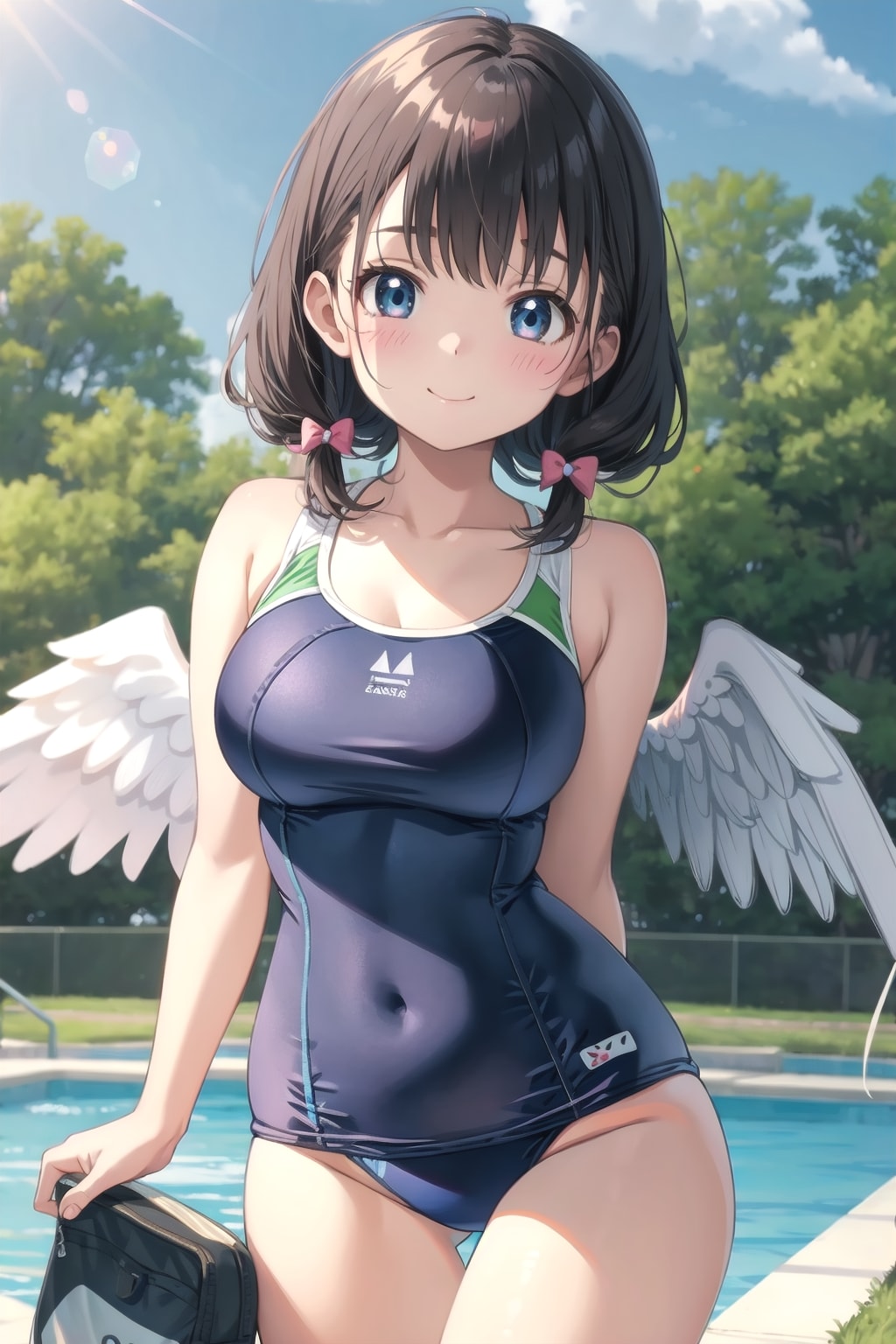 微妙にムッチリしてるスクール水着天使