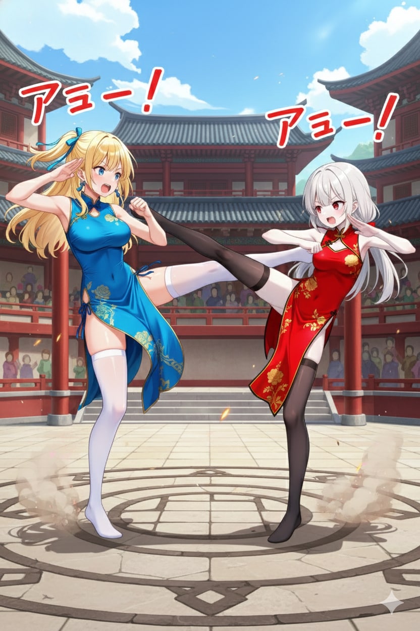 天原家のシスターズウォーズ　蹴り合い編