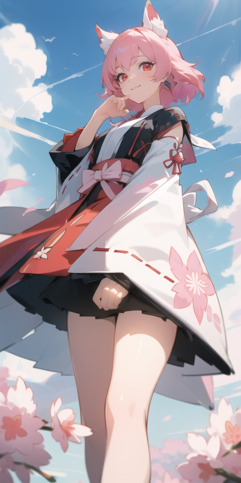 巫女さん・お花見