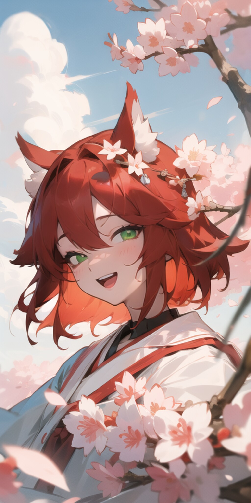 巫女さん・お花見