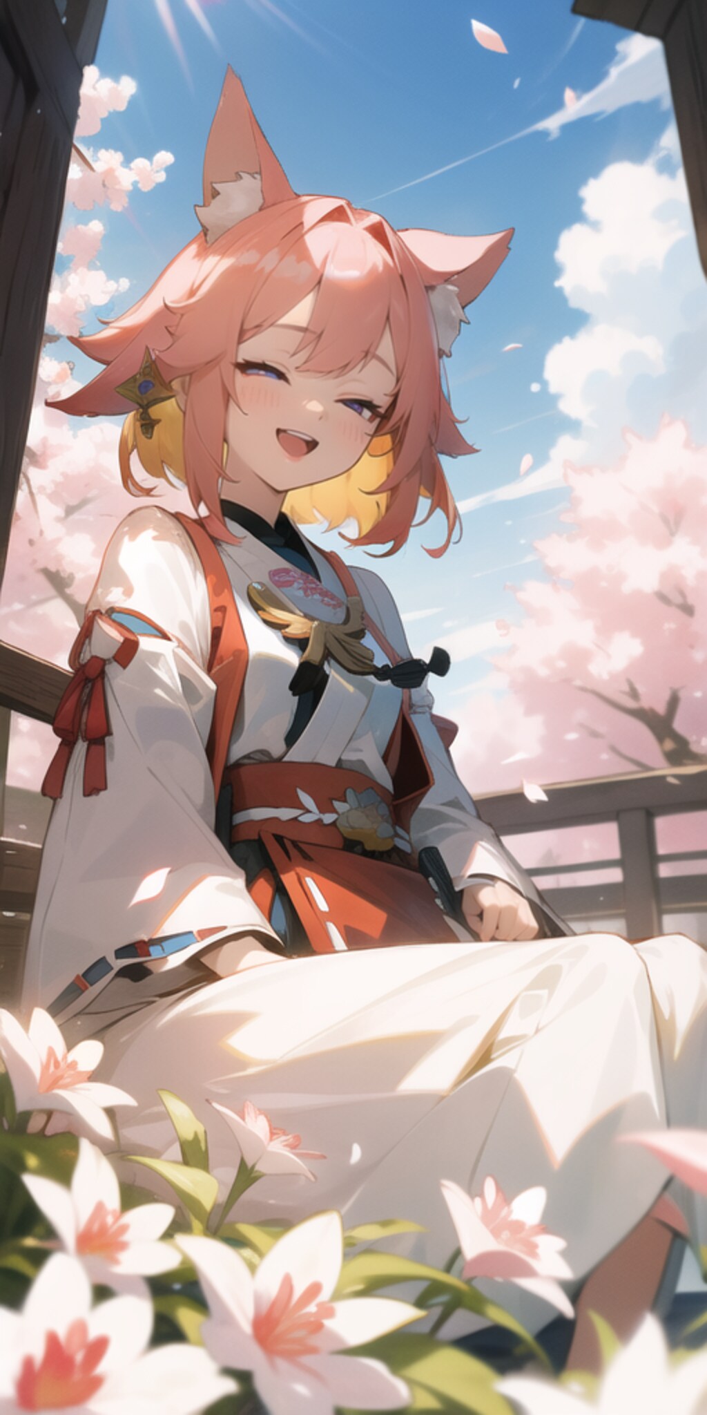 巫女さん・お花見