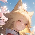 巫女さん・お花見 2枚目