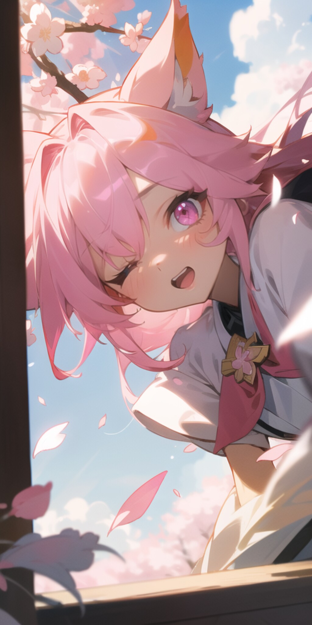巫女さん・お花見