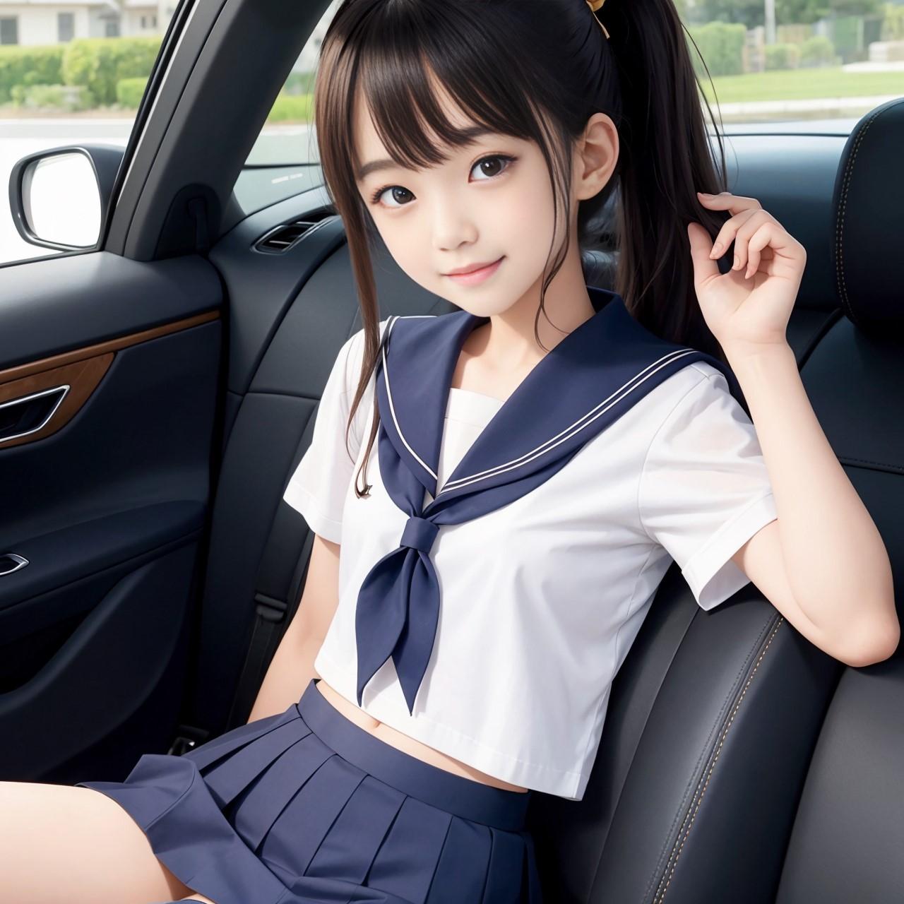 車中少女２