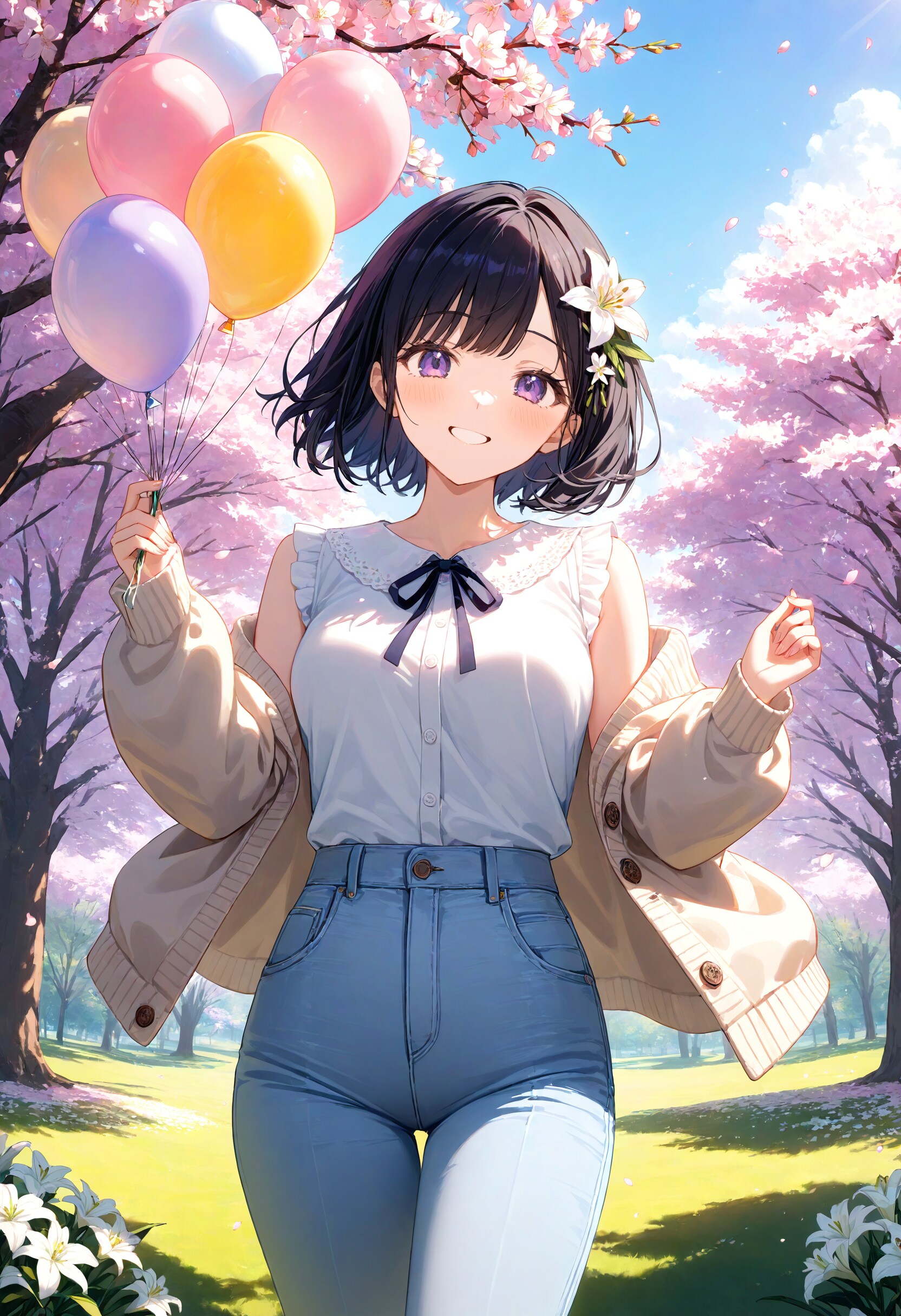 風船で遊ぶひまり