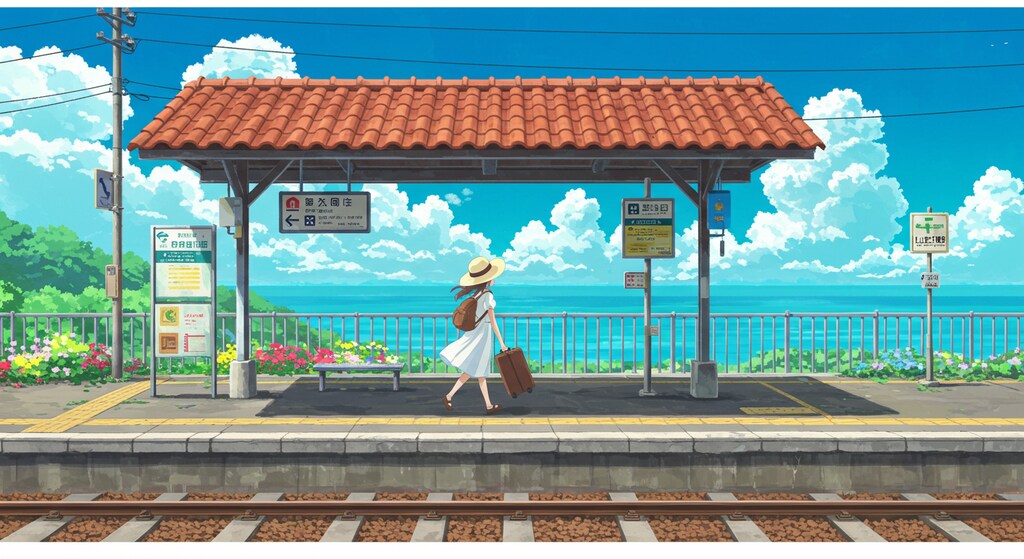 旅行に行く少女