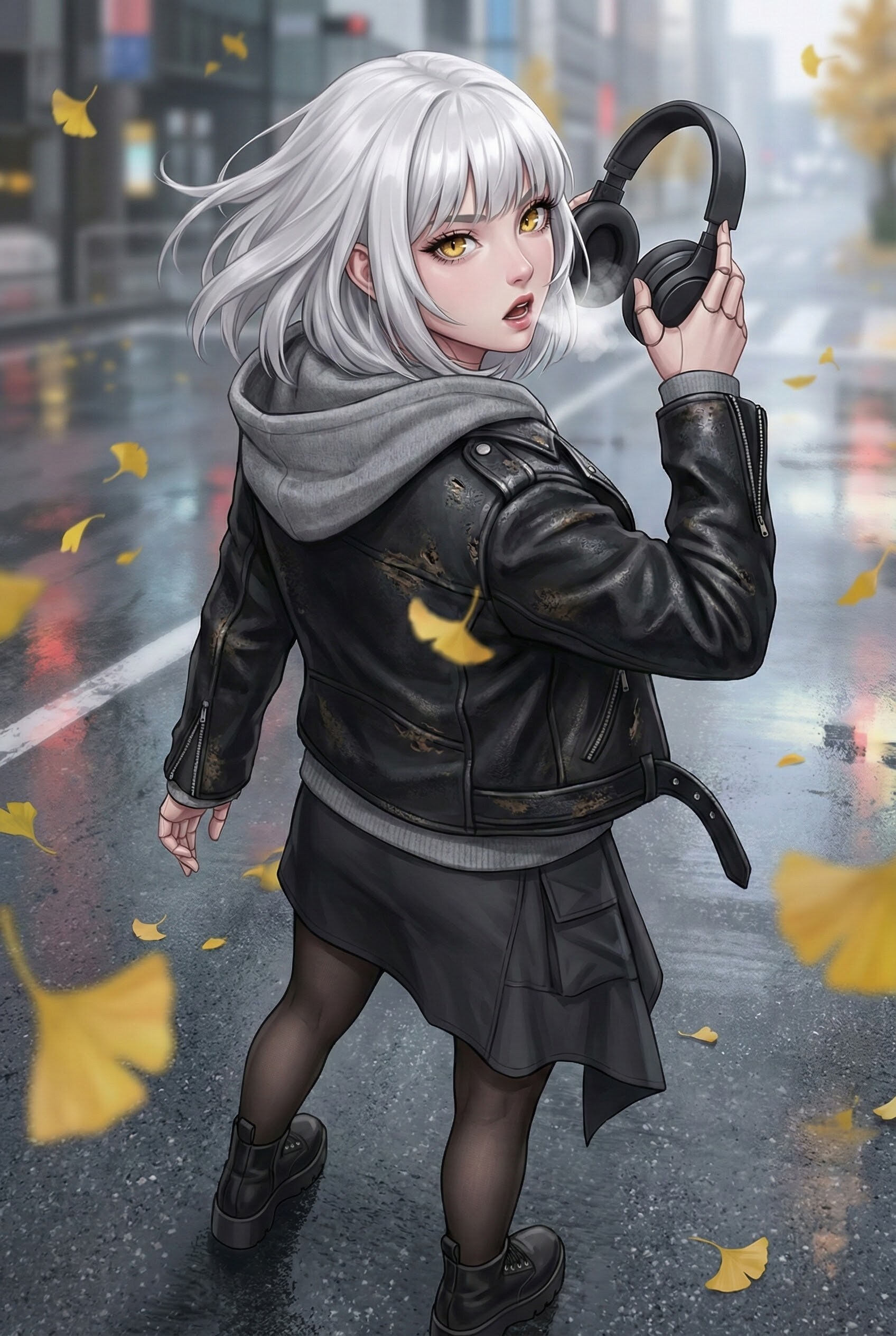 【現代風】レナータ：10℃の都会とレザー（Urban 10°C） | の人気AIイラスト・グラビア