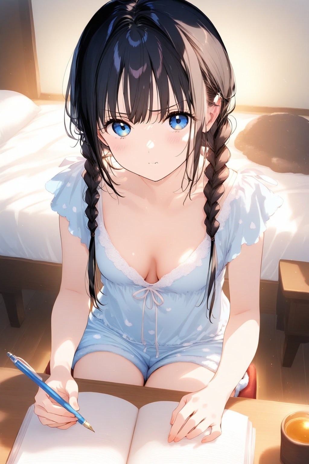 部屋で一緒に勉強