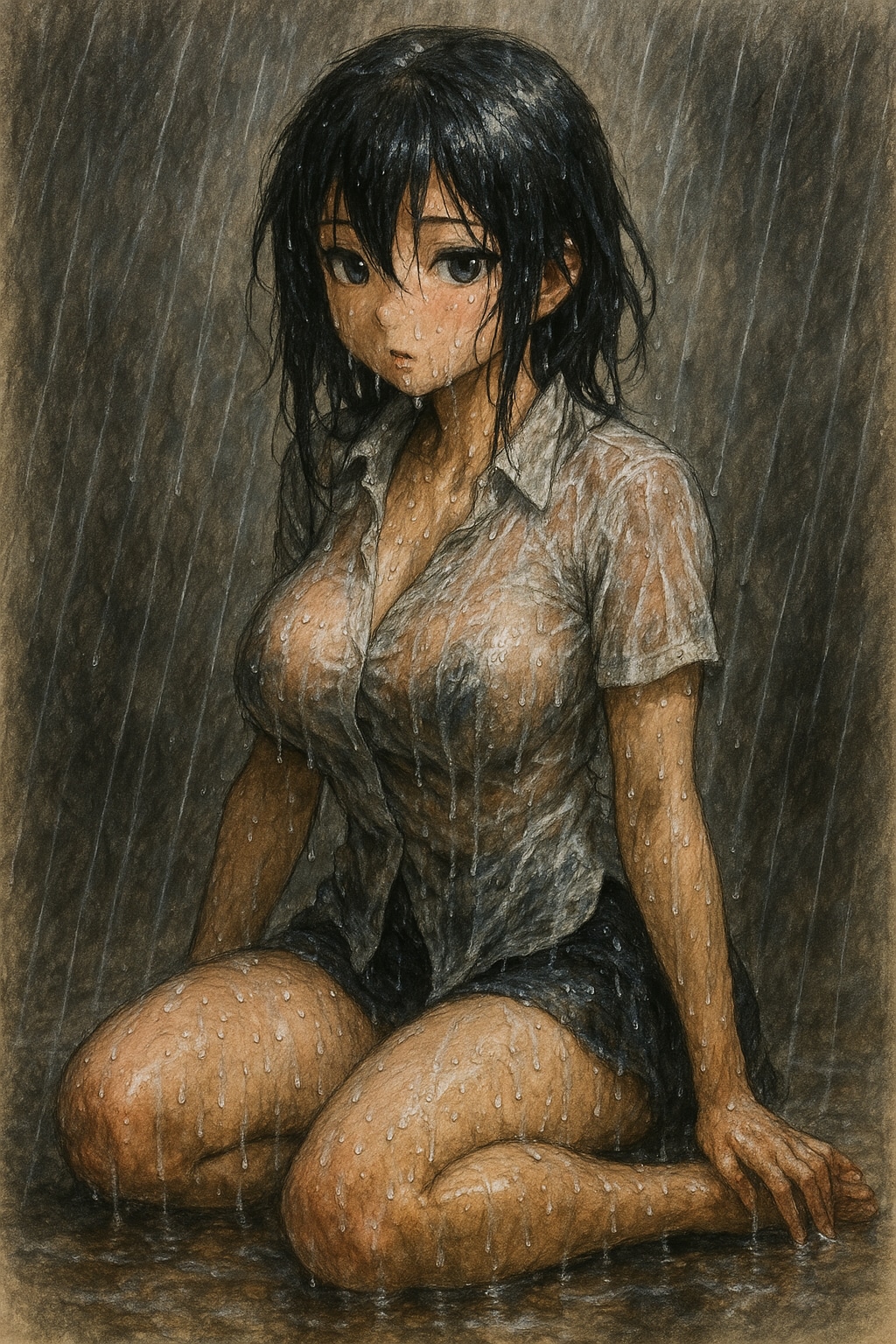 裸ワイシャツの色々シチュ