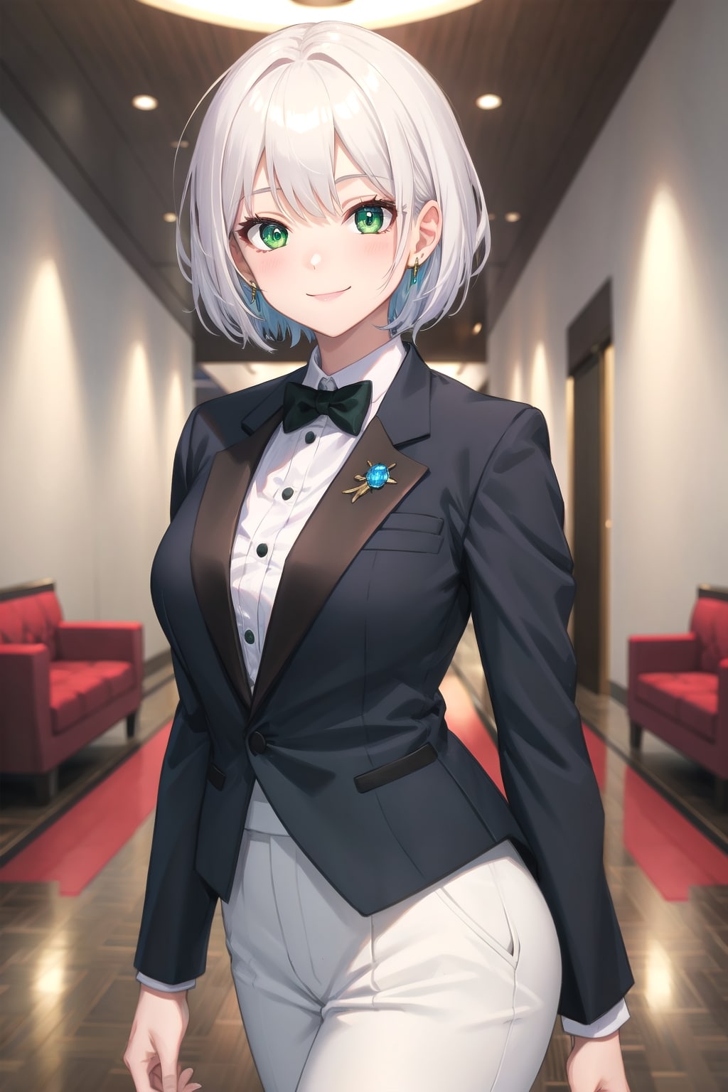 白髪タキシード女子 | の人気AIイラスト・グラビア