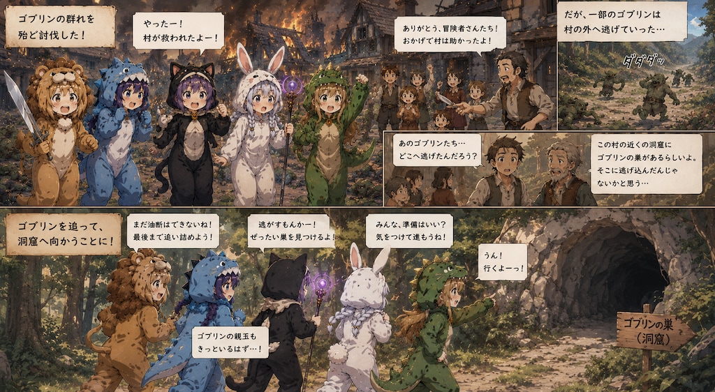 【All0514IV】ゴブリンの群れを殆ど討伐したが一部のゴブリンは村近くのゴブリンの巣がある洞窟に逃げ出したので追う事にした。（Integrated）
