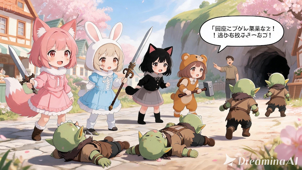 【All0514IV】ゴブリンの群れを殆ど討伐したが一部のゴブリンは村近くのゴブリンの巣がある洞窟に逃げ出したので追う事にした。（Integrated）