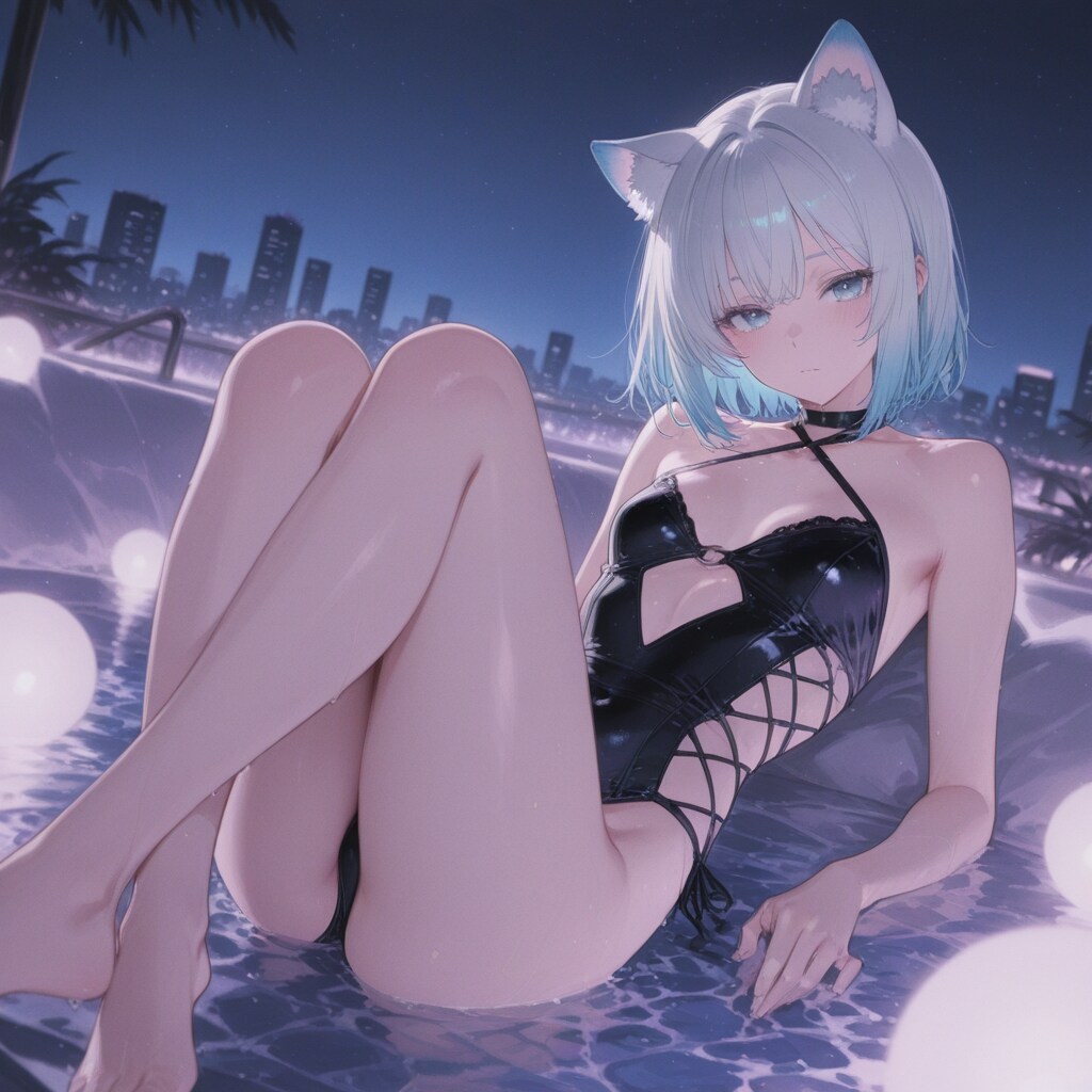 蒼い夜に溶ける、純白の輪郭とハイドログロス