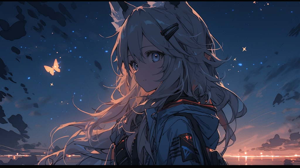 星空に導かれる狼耳の旅人