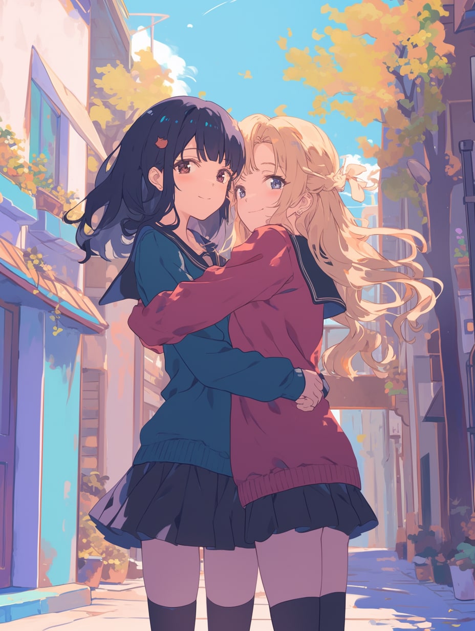 キスしたい二人のJK119 | の人気AIイラスト・グラビア