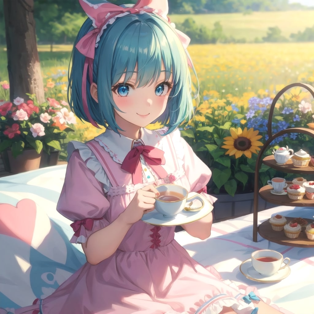 お花畑のティータイム