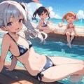 お友達と海辺のプールへ 6枚目