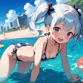 お友達と海辺のプールへ 5枚目