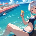 お友達と海辺のプールへ 4枚目
