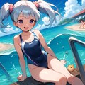 お友達と海辺のプールへ 3枚目