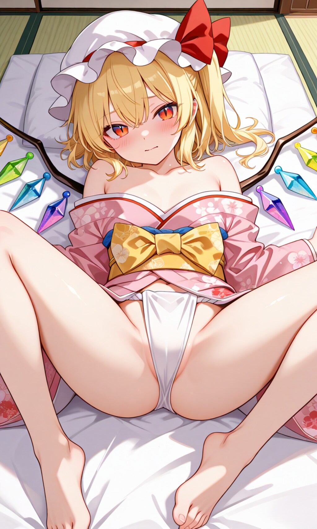 開けた晴れ着スカーレット姉妹