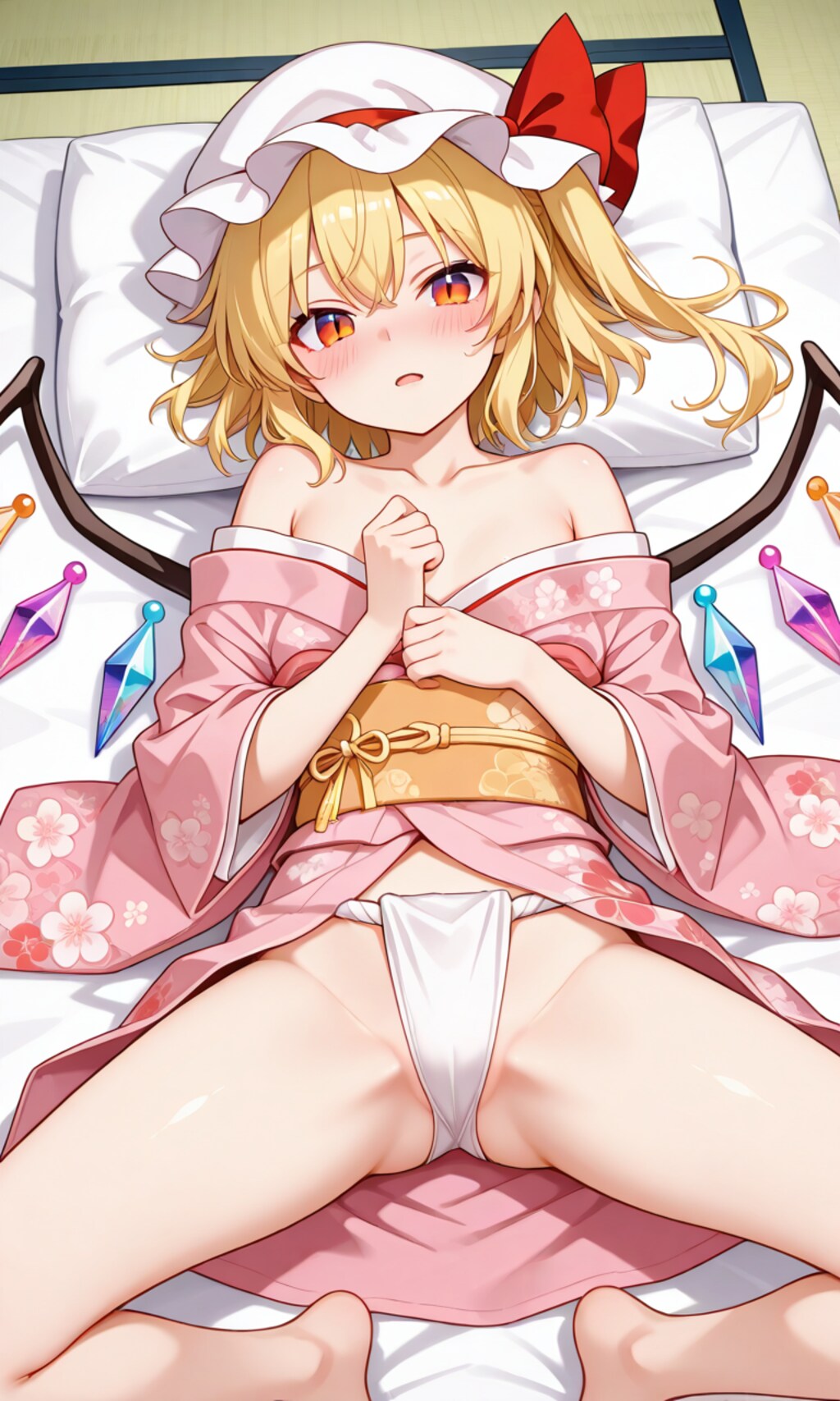 開けた晴れ着スカーレット姉妹
