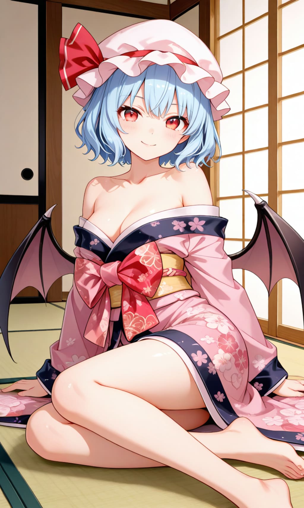 開けた晴れ着スカーレット姉妹