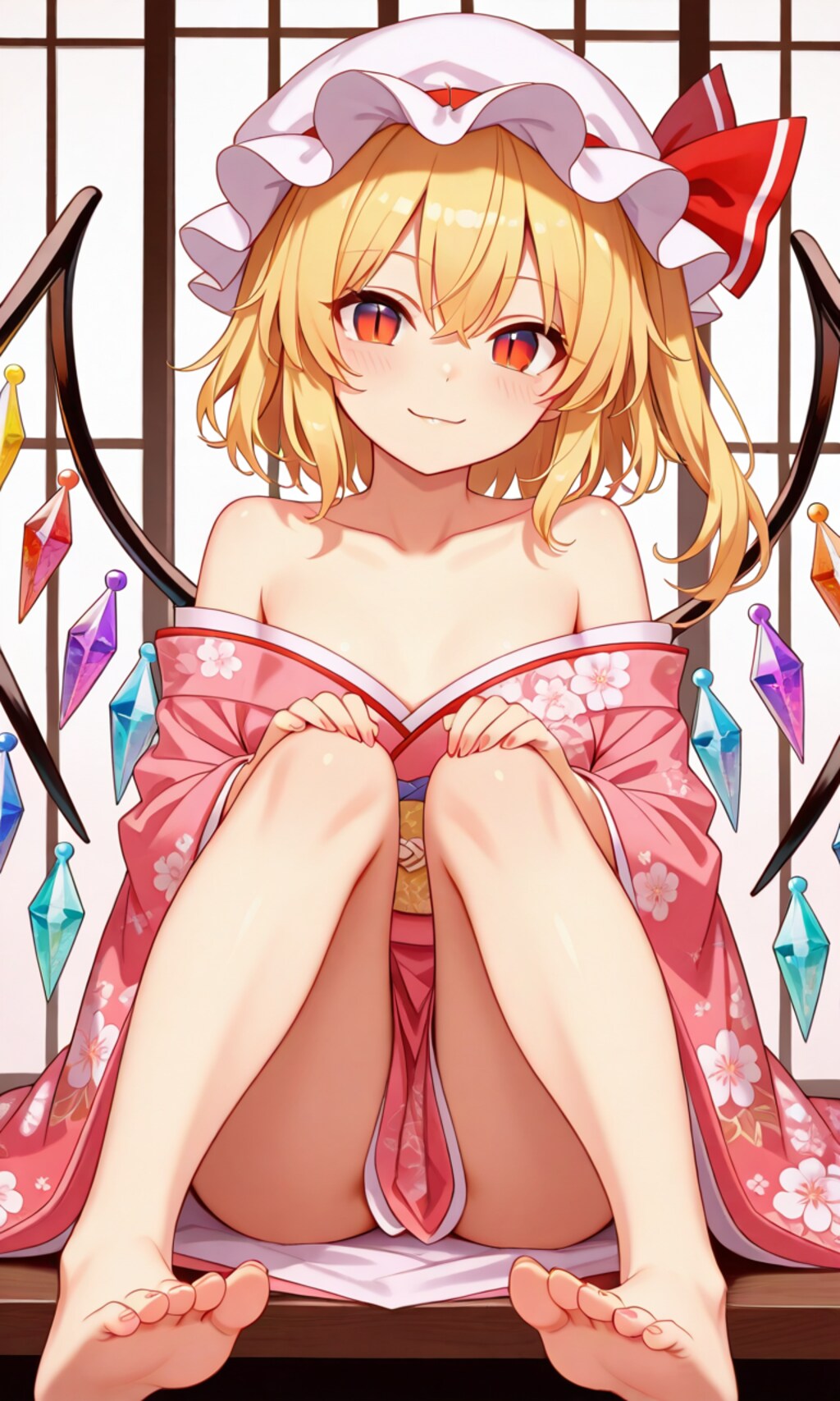 開けた晴れ着スカーレット姉妹