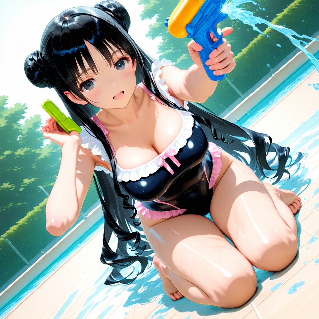 水鉄砲で勝負！