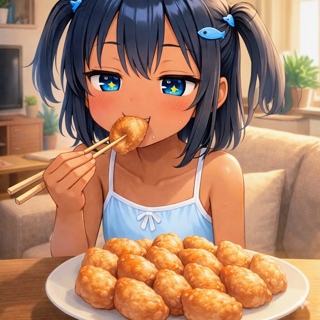 いなり寿司を食べるこなつちゃん