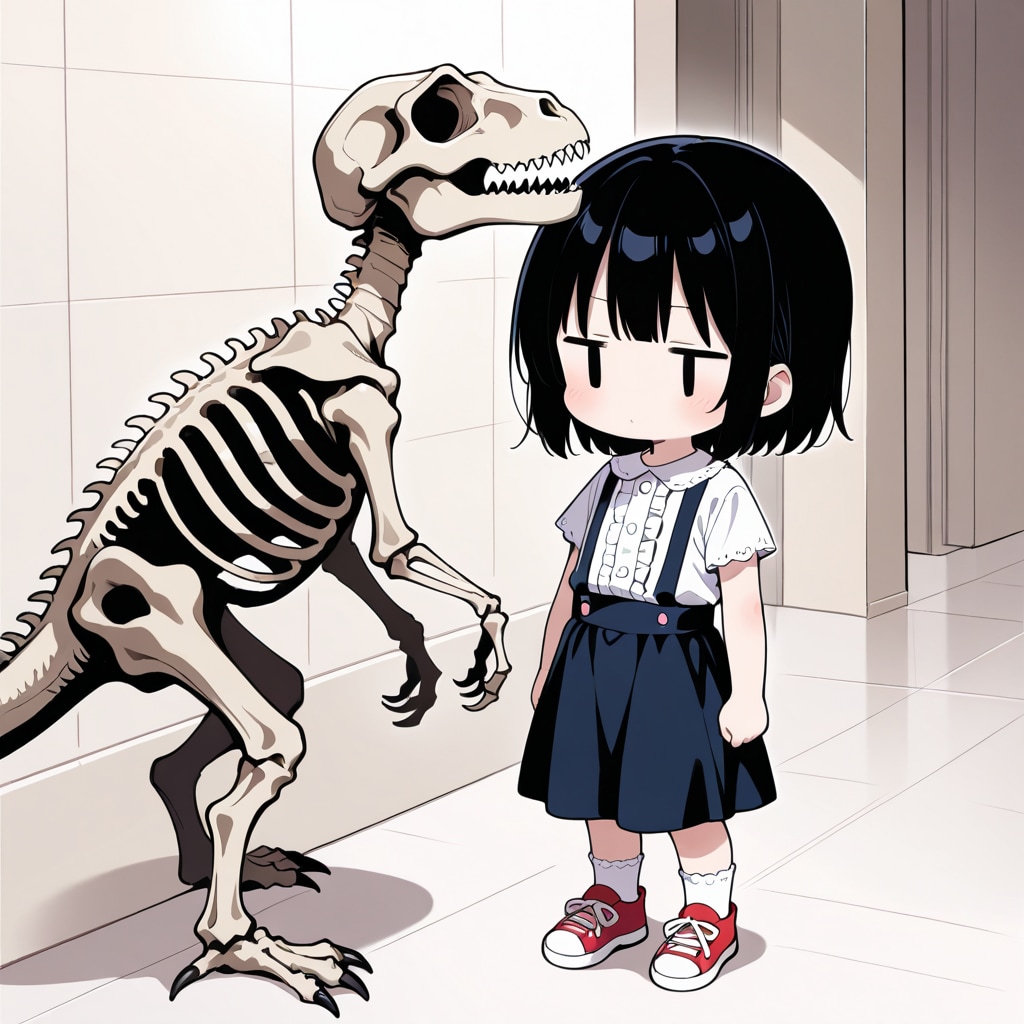 博物館で恐竜を見た