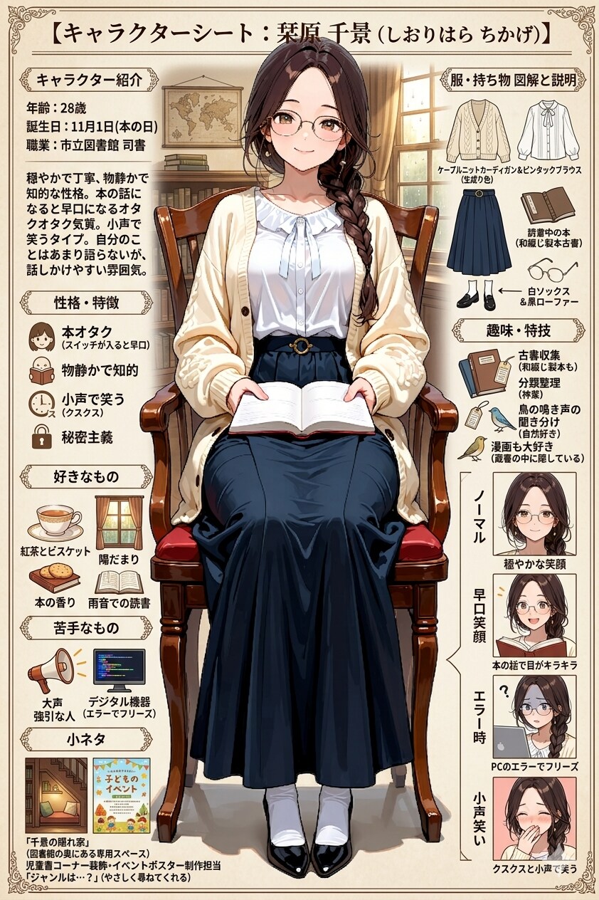 栞原さんのキャラクターシート