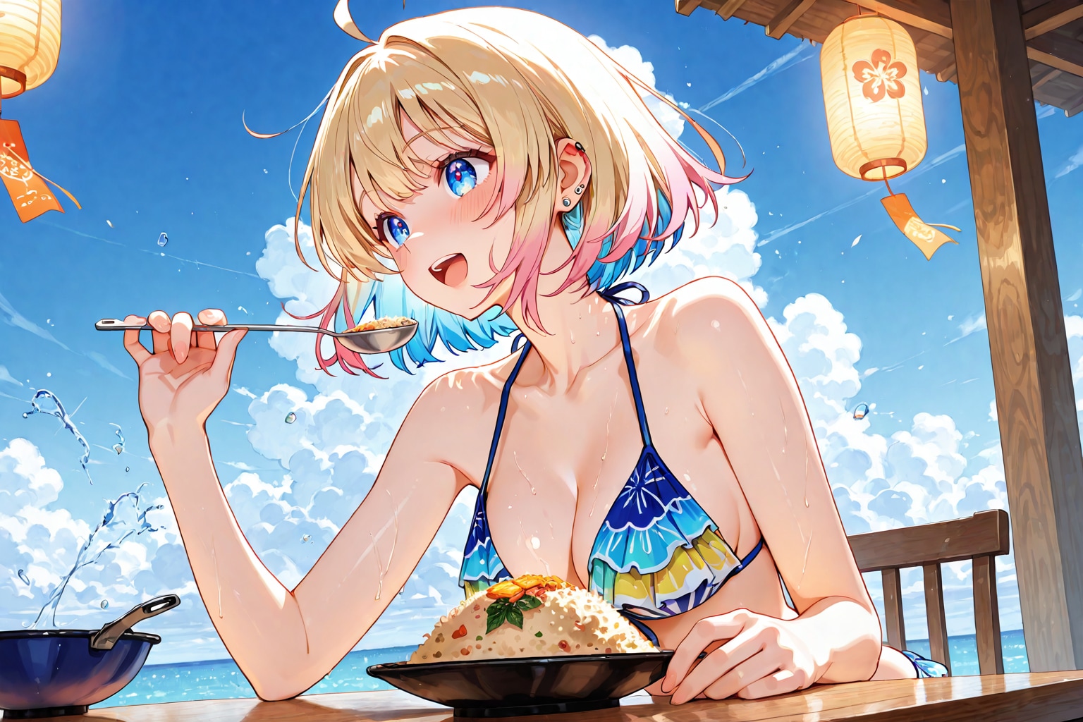 海でもチャーハン！