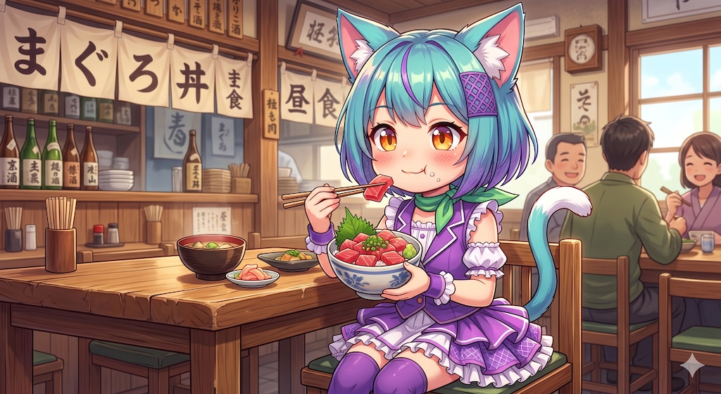 今日のお昼はマグロ丼です🐟️