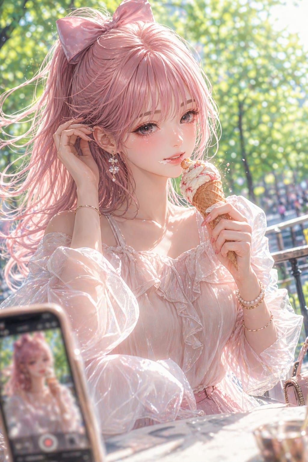 落果ちゃんとアイスクリーム♡