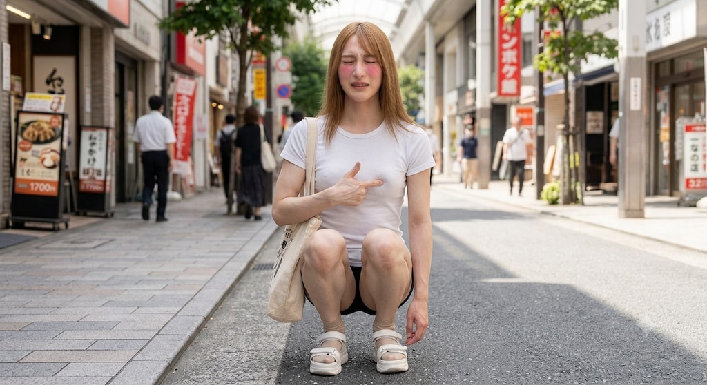 路上で