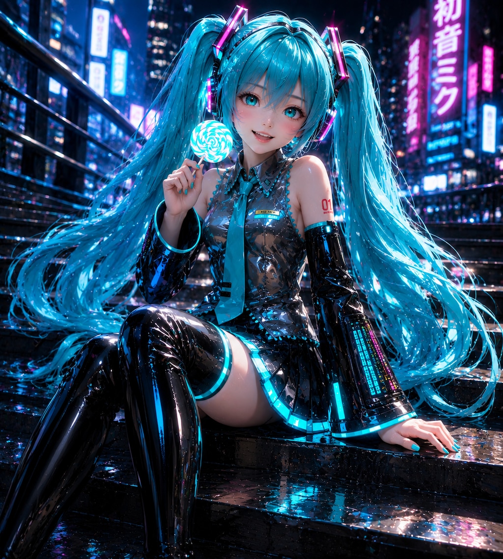ネオン街のミク