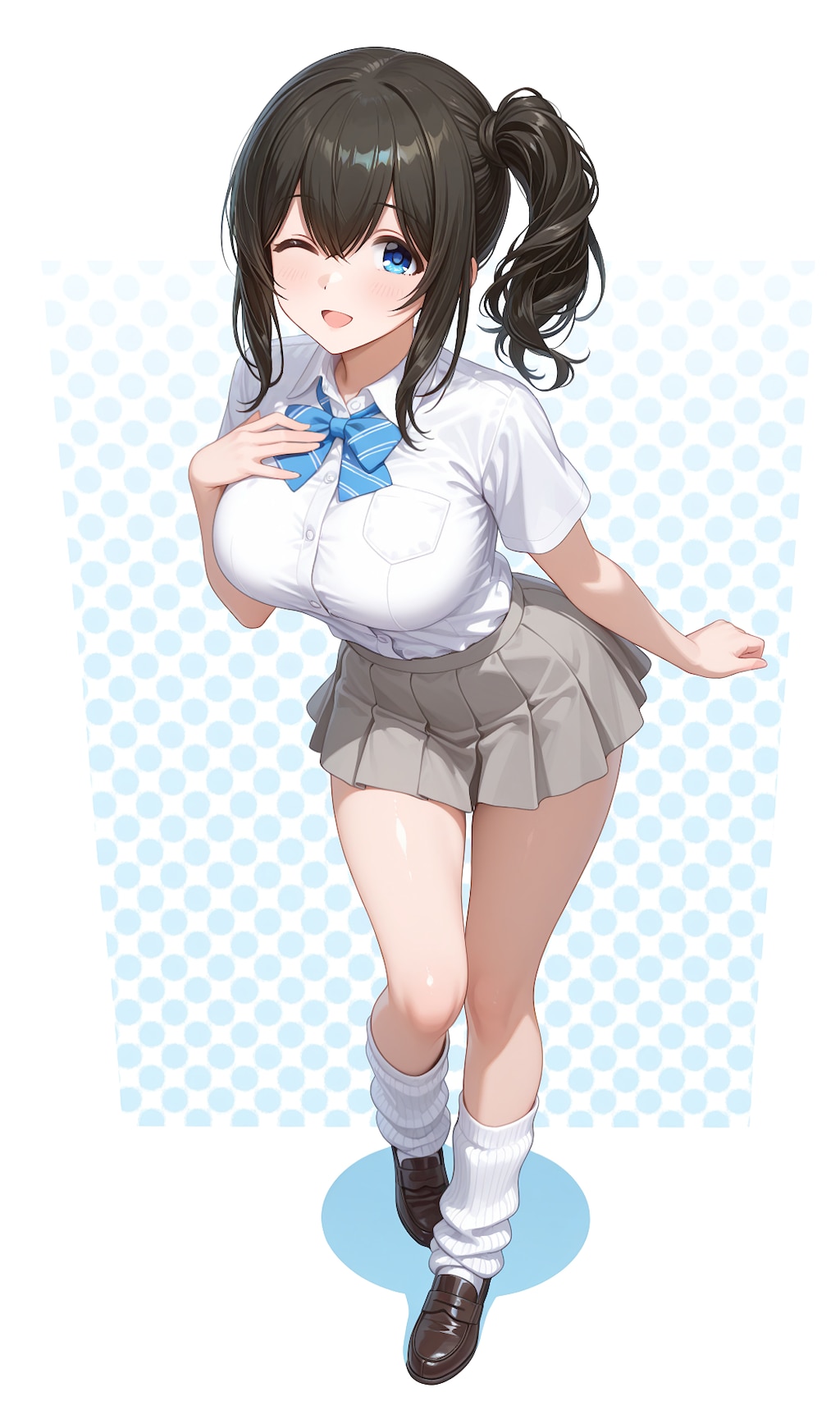 文香と美優のミニスカ制服＆ルーズソックス