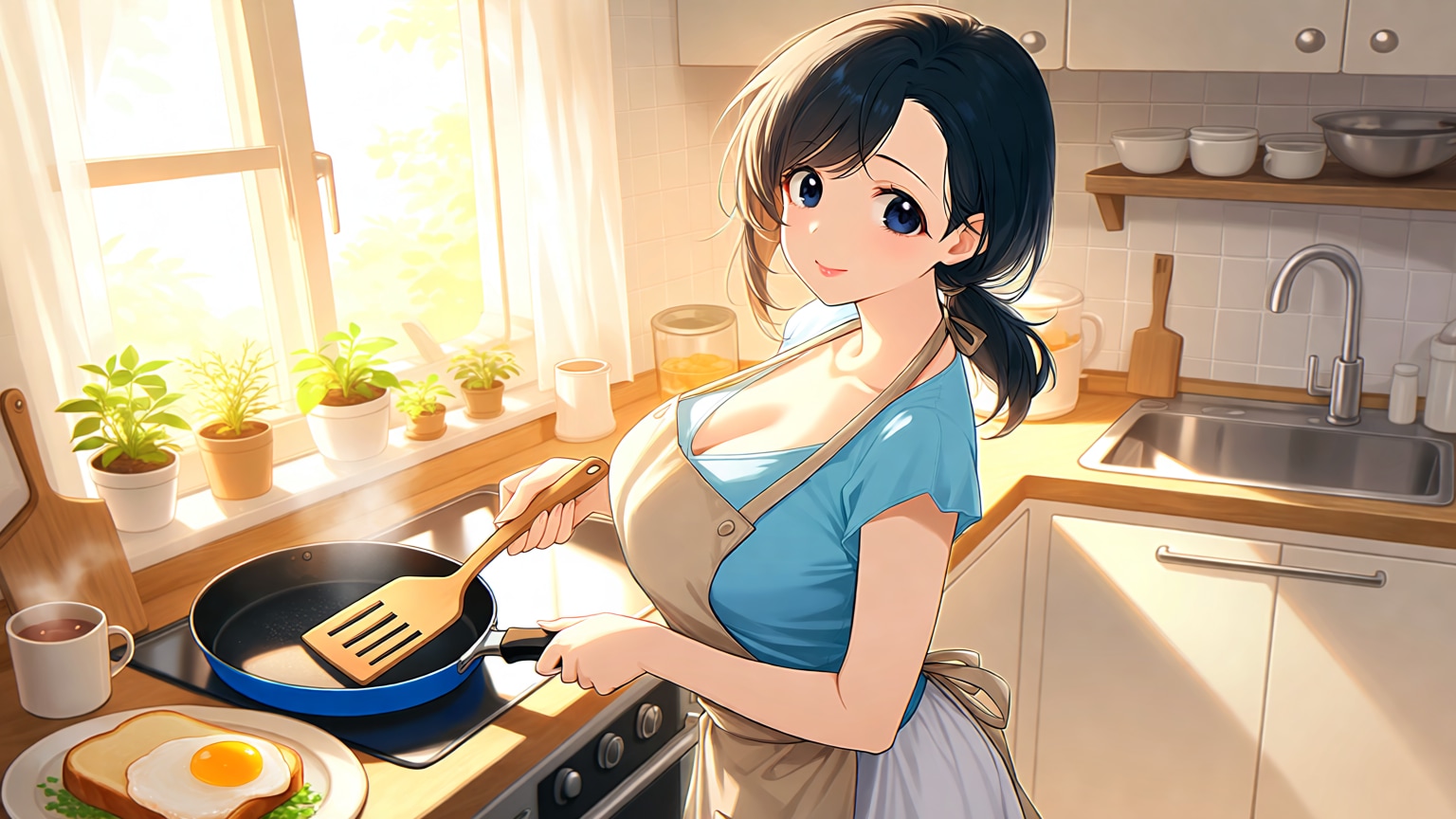 朝日の入るキッチン